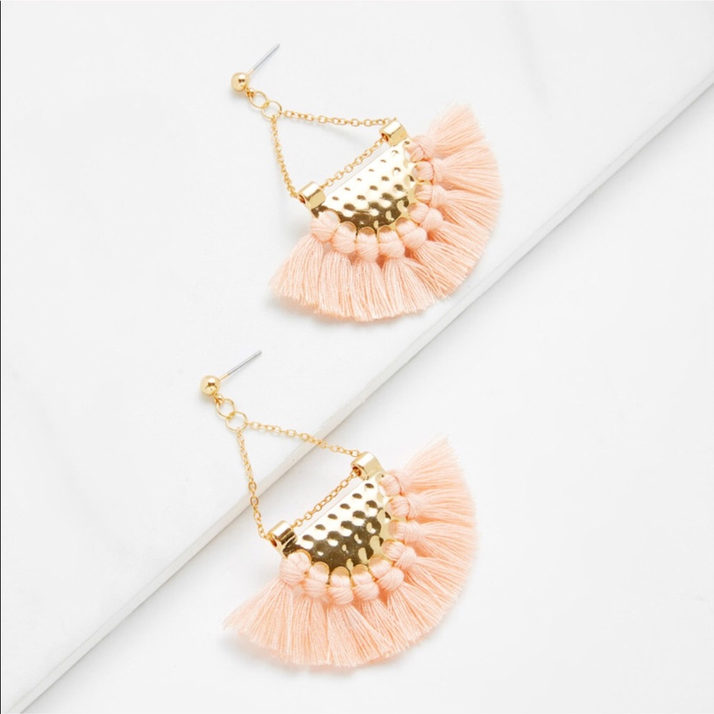 Green Tassel Earrings - Picture 6 of 6